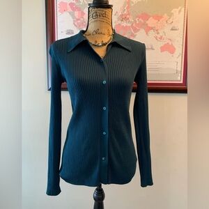 BABATON Finley ladies VVGUC Monarch teal Ribbed viscose blend sweater size Sm